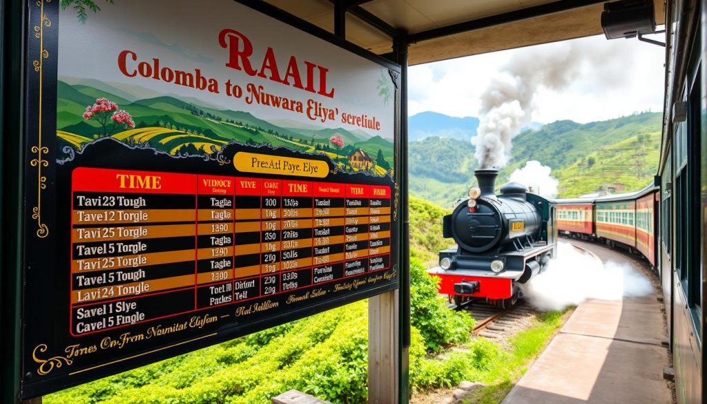 Colombo to Nuwara Eliya train schedule