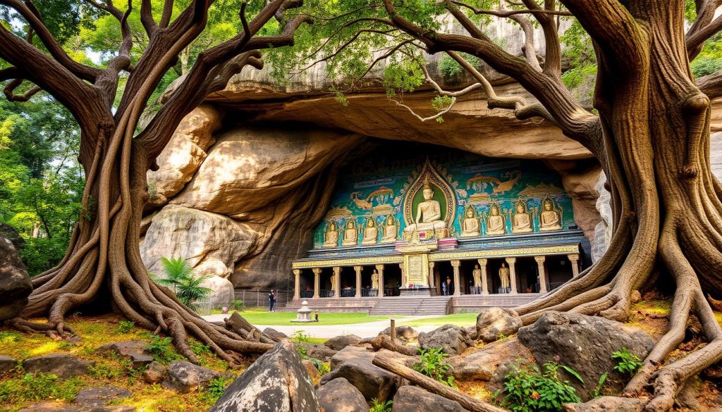 Dambulla Cave Temple showcasing Buddhist art