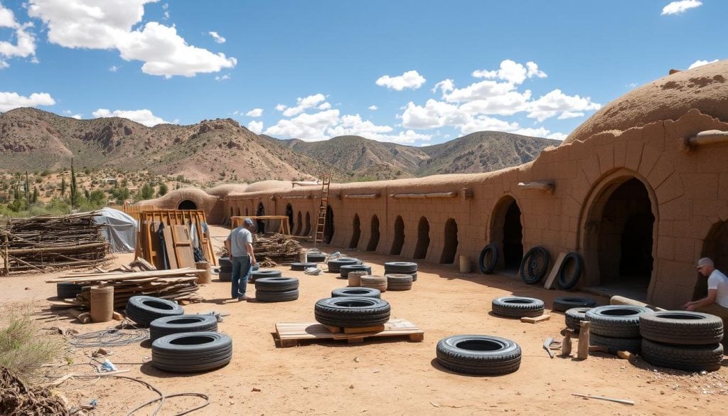 Earthship construction tours showcasing eco-friendly materials and building techniques