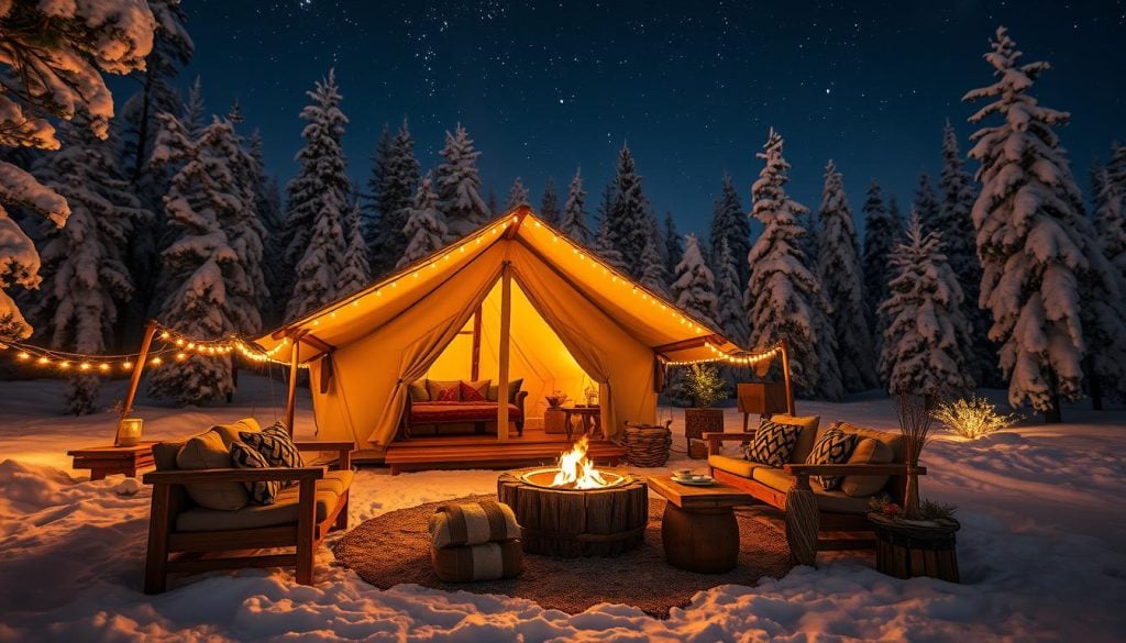 Eco-friendly winter glamping