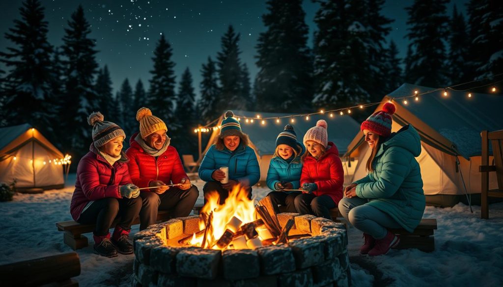 Family winter glamping activities