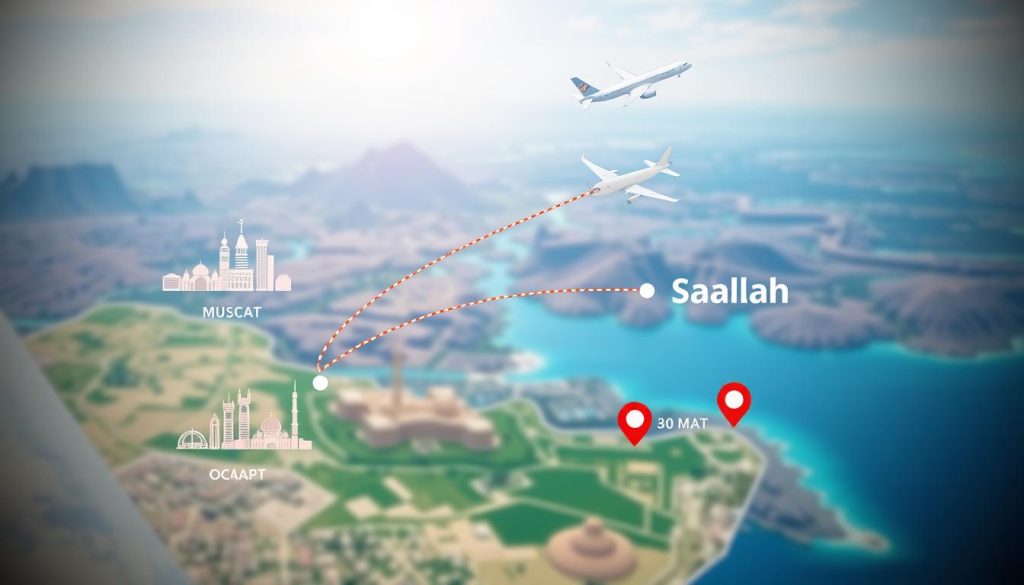 Flight duration from Muscat to Salalah and connections available Flight duration from Muscat to Salalah and connections available