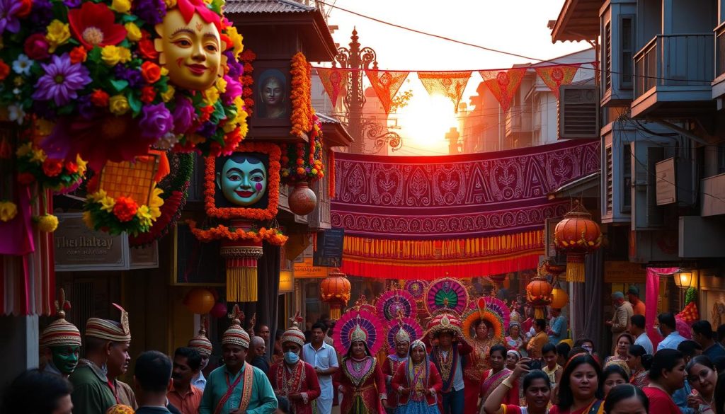 Gai Jatra decorations and performances