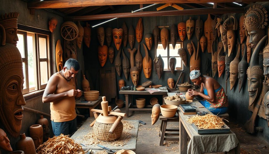 Galle mask carving artisans