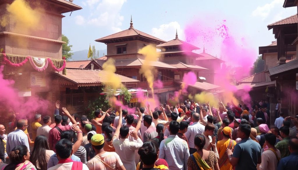 Holi festival in Bhaktapur