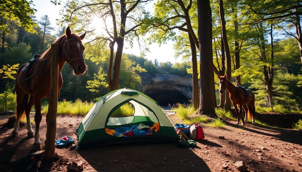 Horseback camping at Mammoth Cave