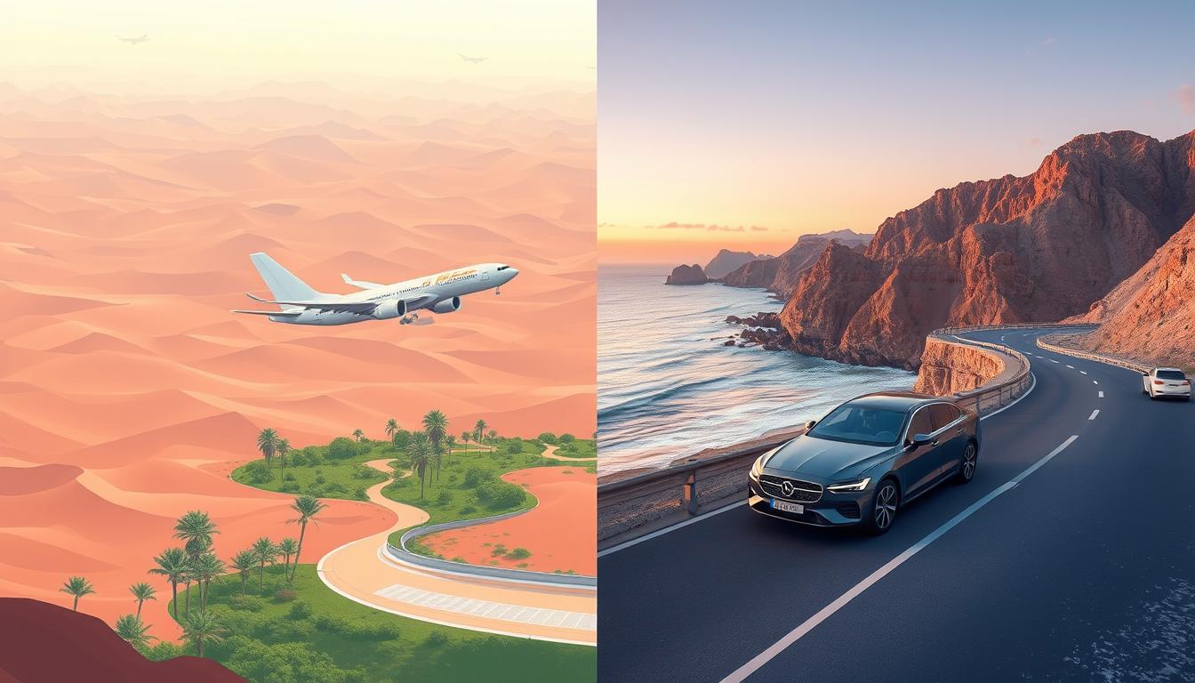 How can I get to Salalah by plane or car from Muscat or the UAE?