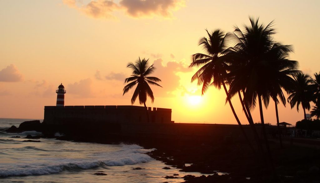 Ideal time to see sunset in Galle Fort