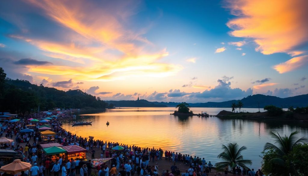 Kandy Lake evening crowds