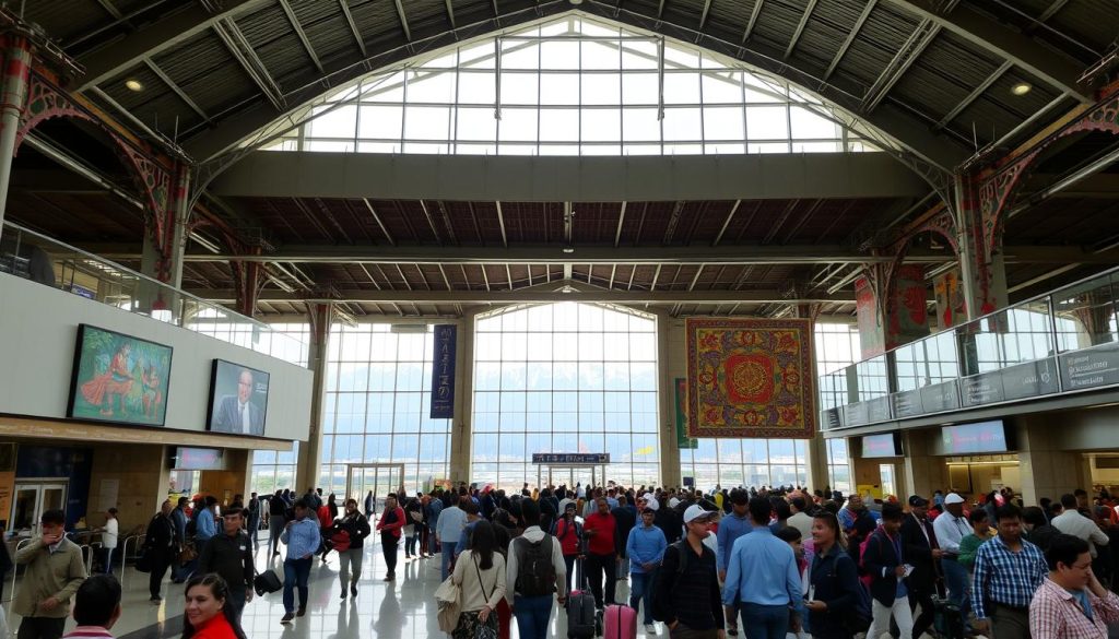 Kathmandu airport interior scene Kathmandu airport interior scene