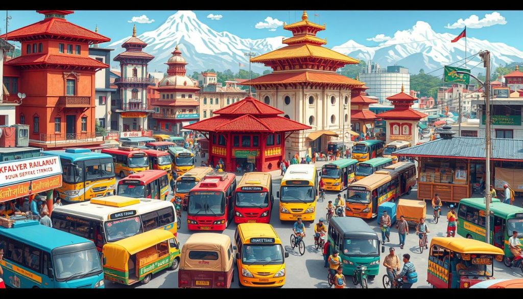 Key transportation hubs in Kathmandu