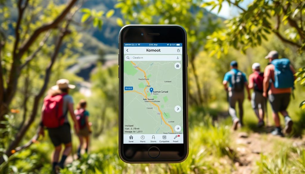 Komoot mobile app navigation features