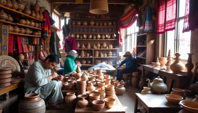 Learning traditional crafts in Bhaktapur workshops?