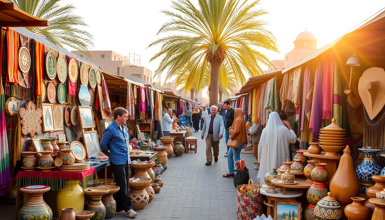 Local artists and artisans showcasing their work in Umm Salal Muhammad