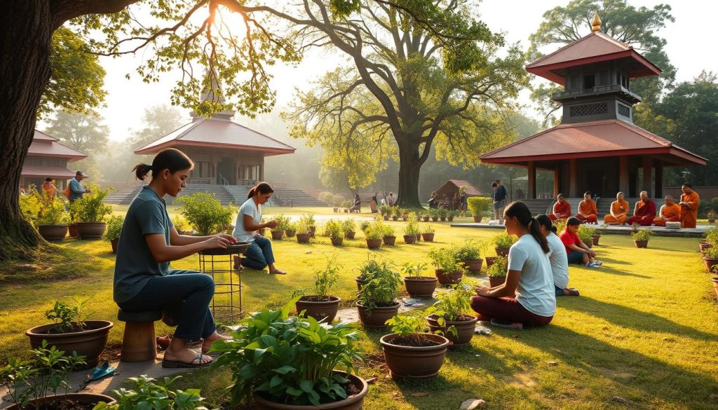 Lumbini monastery volunteer experience