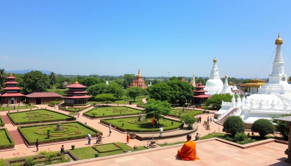 Lumbini monastic zones and diverse Buddhist traditions