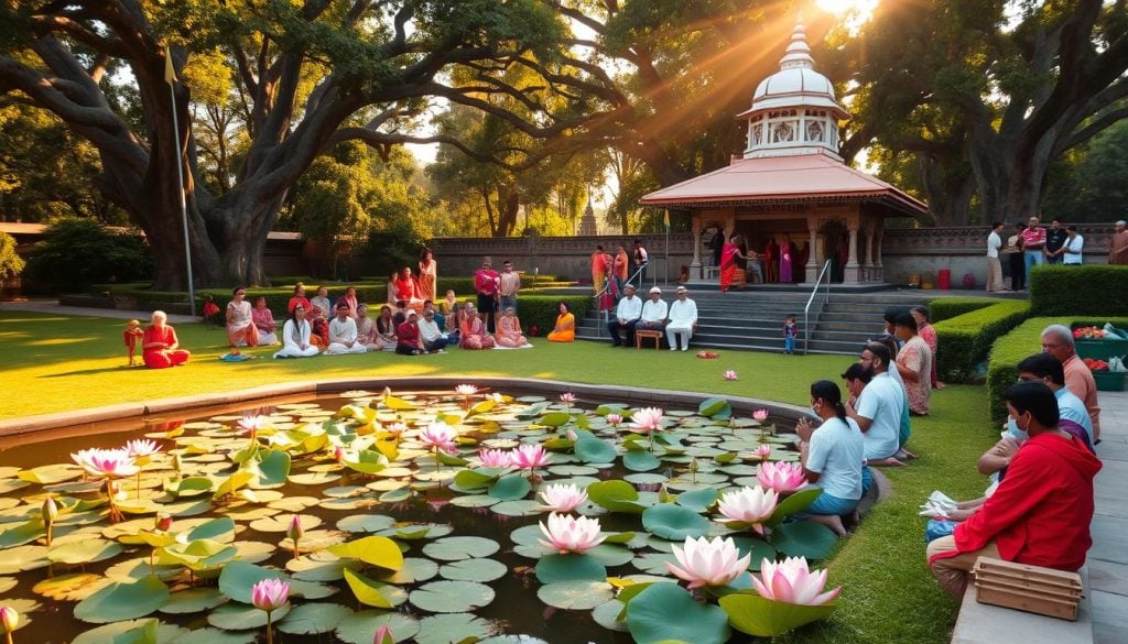 Lumbini pilgrimage rituals