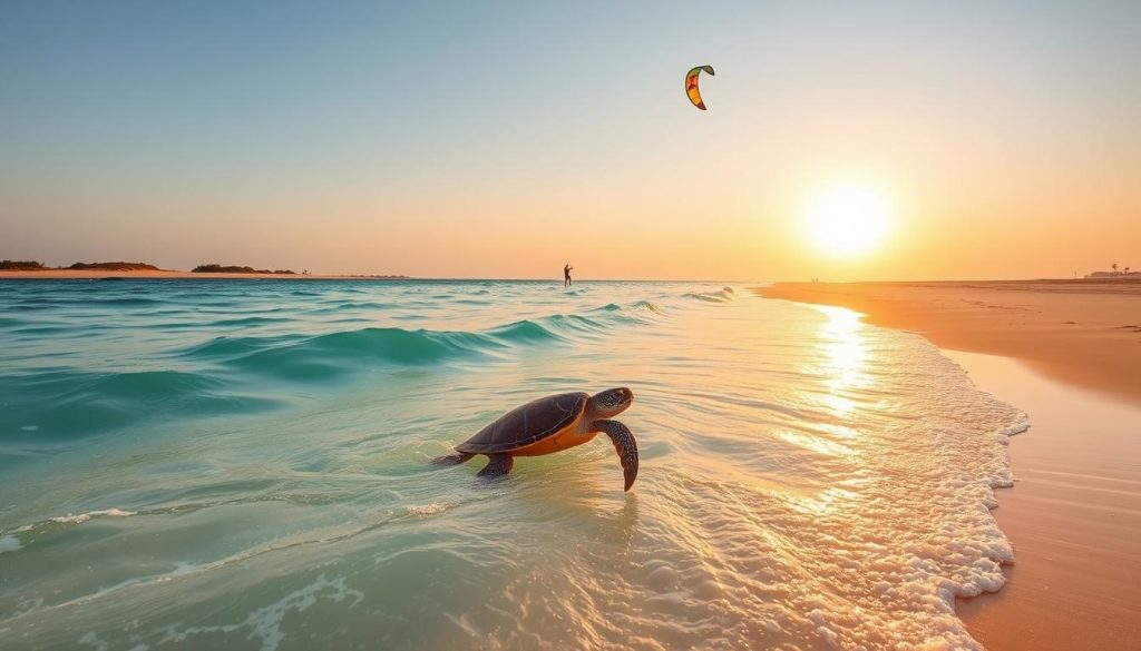 Masirah Island turtle spotting and kitesurfing Masirah Island turtle spotting and kitesurfing