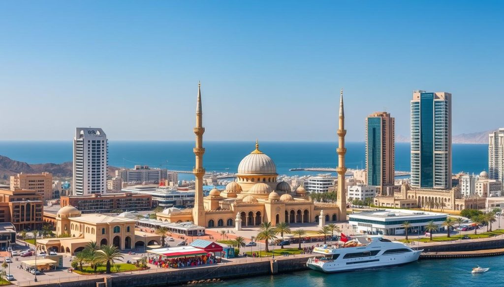 Muscat attractions showcasing modern architecture and historic landmarks Muscat attractions showcasing modern architecture and historic landmarks