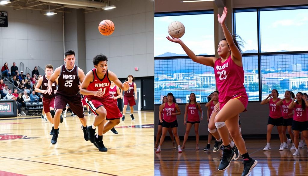 NMSU men’s basketball team and women’s volleyball in Las Cruces NMSU men’s basketball team and women’s volleyball in Las Cruces