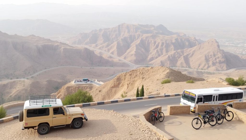 Nizwa to Jebel Shams travel transportation options Nizwa to Jebel Shams travel transportation options