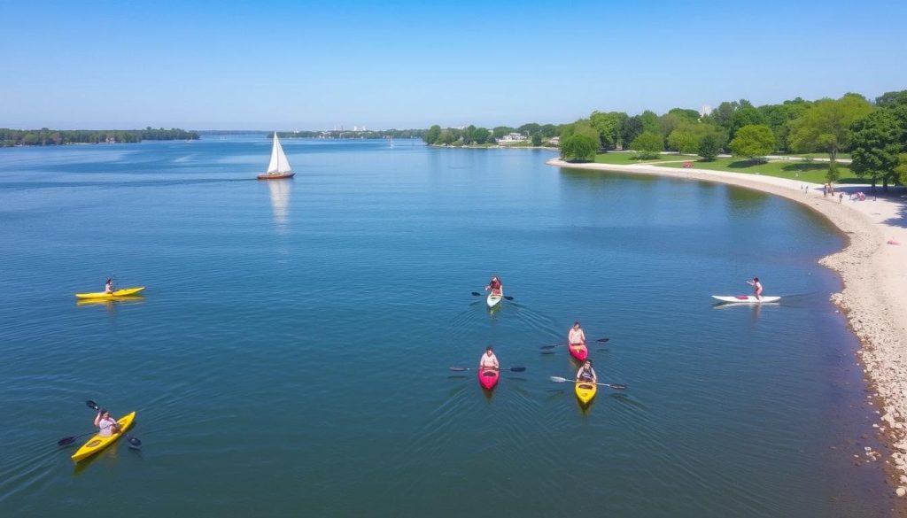 Outdoor water activities in Milwaukee Bay Outdoor water activities in Milwaukee Bay