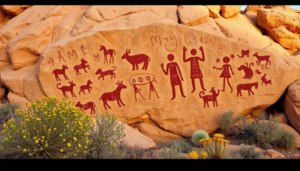 Petroglyph art showcasing rock carvings of Albuquerque Petroglyph art showcasing rock carvings of Albuquerque