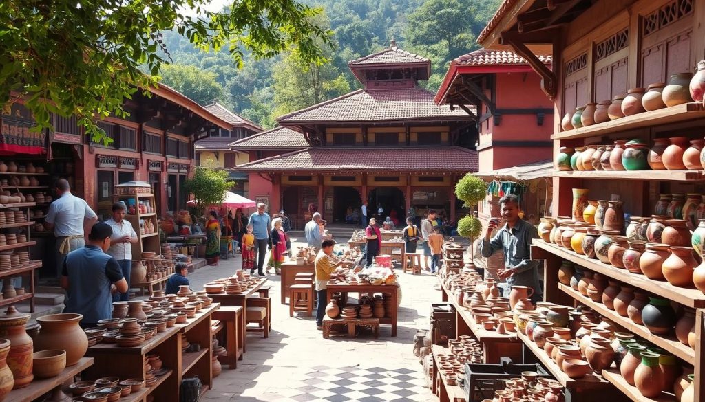 Pottery Square in Bhaktapur, showcasing handcrafted pottery Pottery Square in Bhaktapur, showcasing handcrafted pottery
