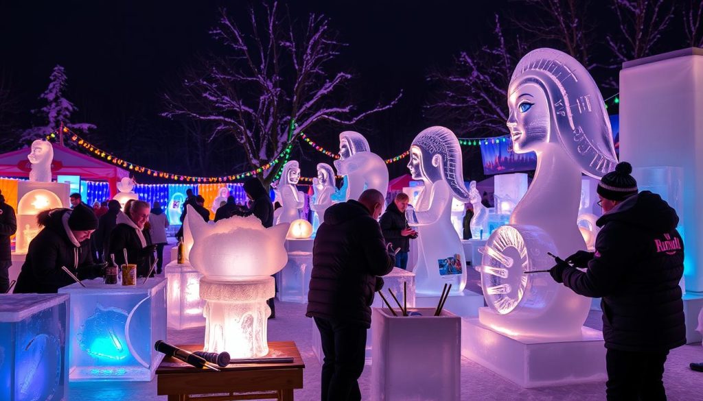 Quebec Winter Carnival ice sculpture workshops