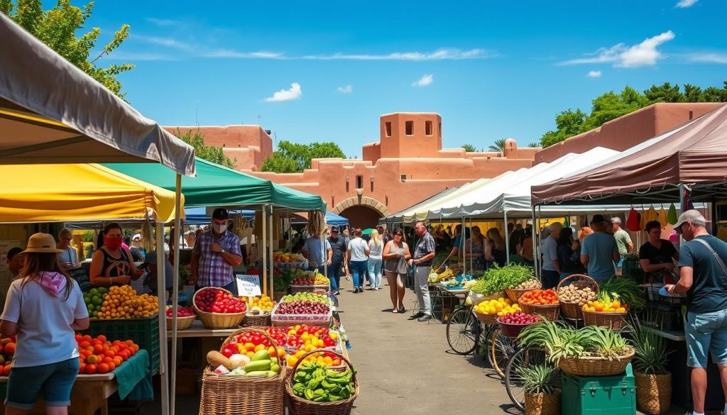 Santa Fe farmer's market showcasing fresh produce and artisanal foods