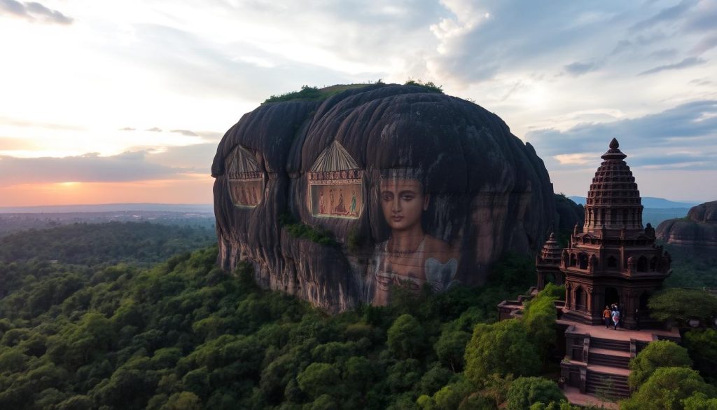 Sigiriya architecture and rock paintings