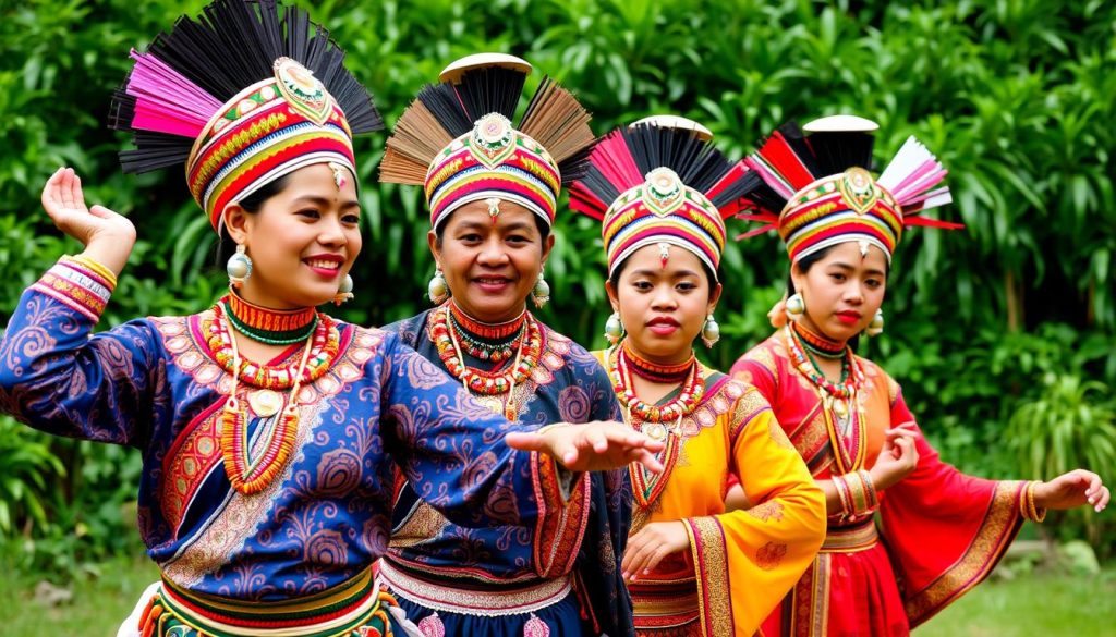 Tharu dance attire showcasing the vibrant colors of Tharu culture