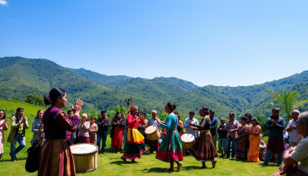 Tourist experience with Tharu dance