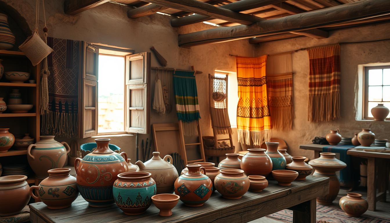 Traditional Omani crafts workshops and learning pottery or weaving