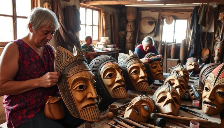 Traditional mask carving demonstrations