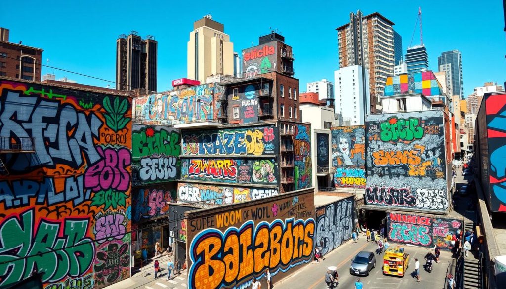 Vibrant graffiti locations