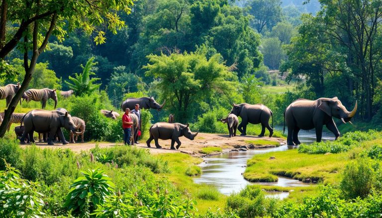 What conservation efforts are in place at Chitwan National Park?