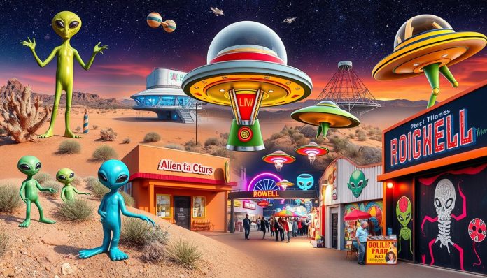 Where to find alien-themed attractions in Roswell?