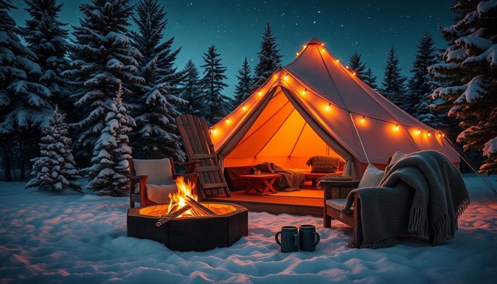 Winter glamping preparation