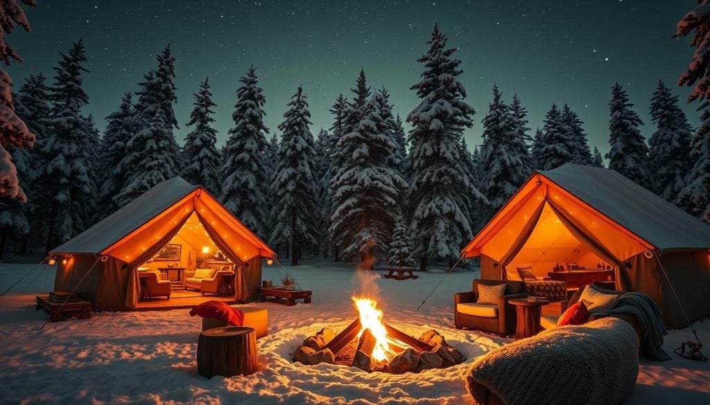 Winter wonderland camping