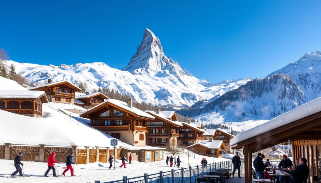 Zermatt ski resort in Swiss Alps