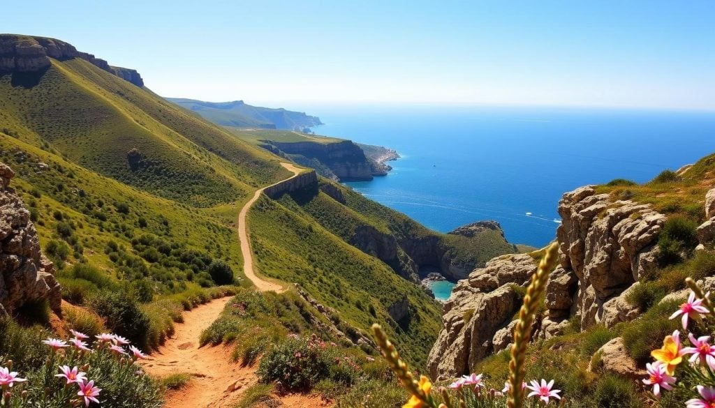 beautiful view of Gozo hiking trails