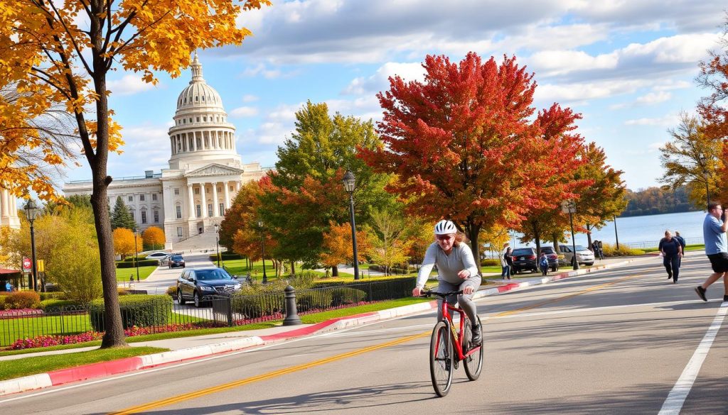 biking in Madison