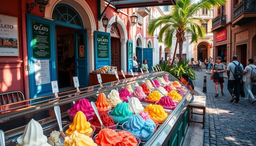 choosing gelato in Galle Fort