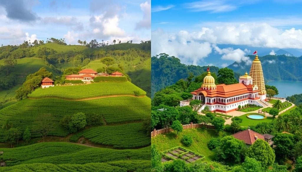 compare Nuwara Eliya and Kandy