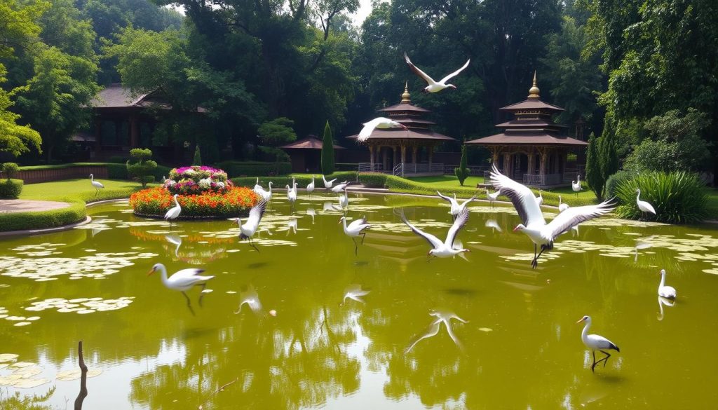 crane sanctuary in Lumbini