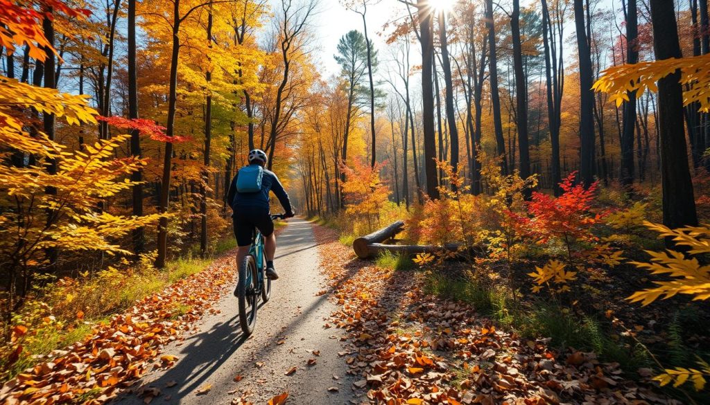 cycling fall foliage Green Bay