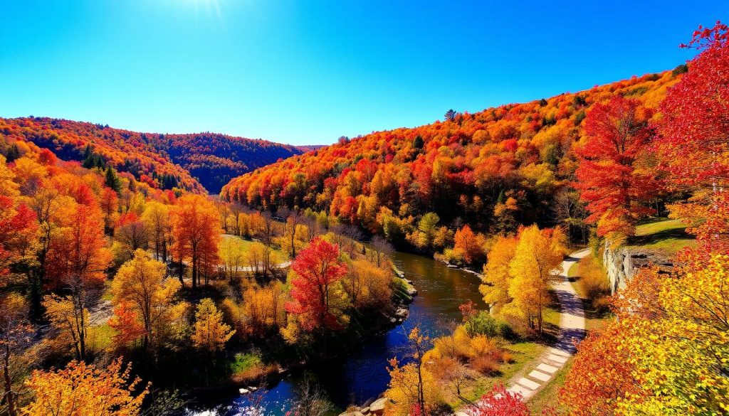 fall foliage timing Wisconsin Dells