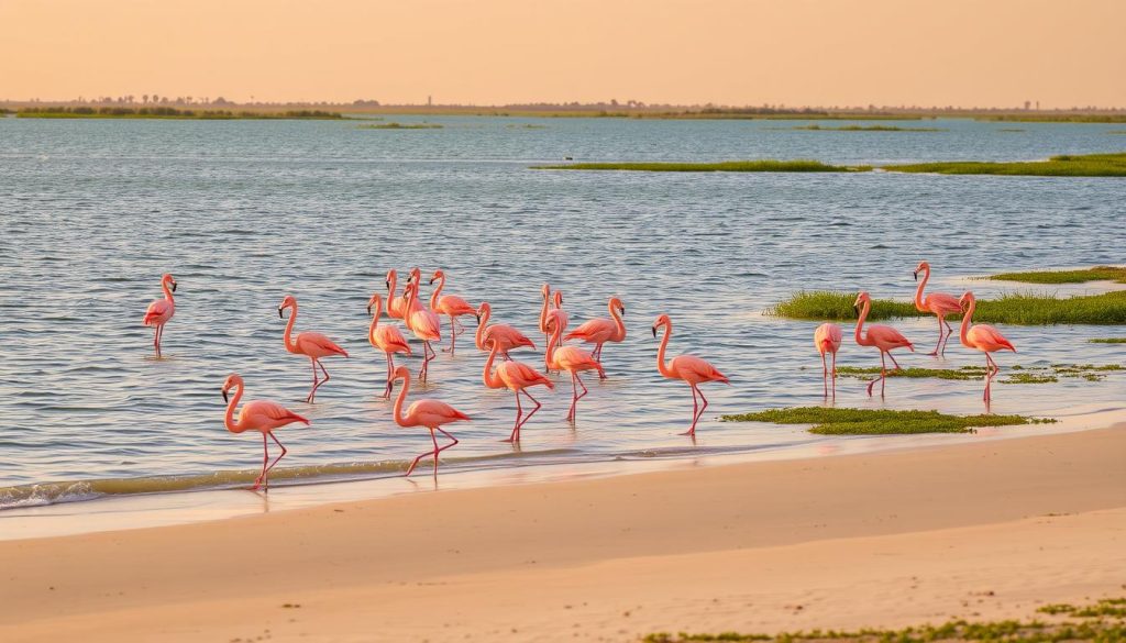 flamingos in Al Khor flamingos in Al Khor