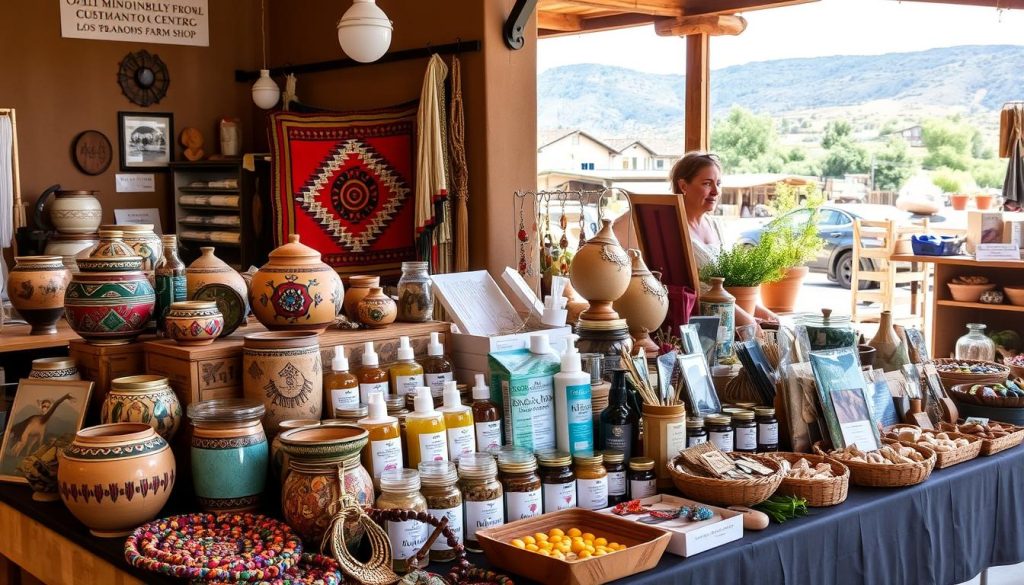 handcrafted goods from Indian Pueblo Cultural Center and Los Poblanos Farm Shop